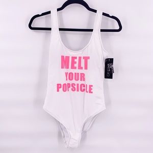NWT melt your popsicle swimming suit white medium